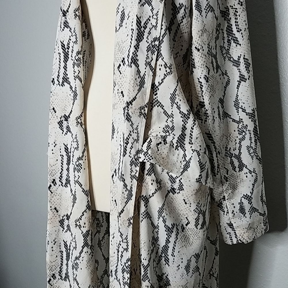 Asos Python Snakeskin Print Duster Jacket‎ 10 - Picture 2 of 4